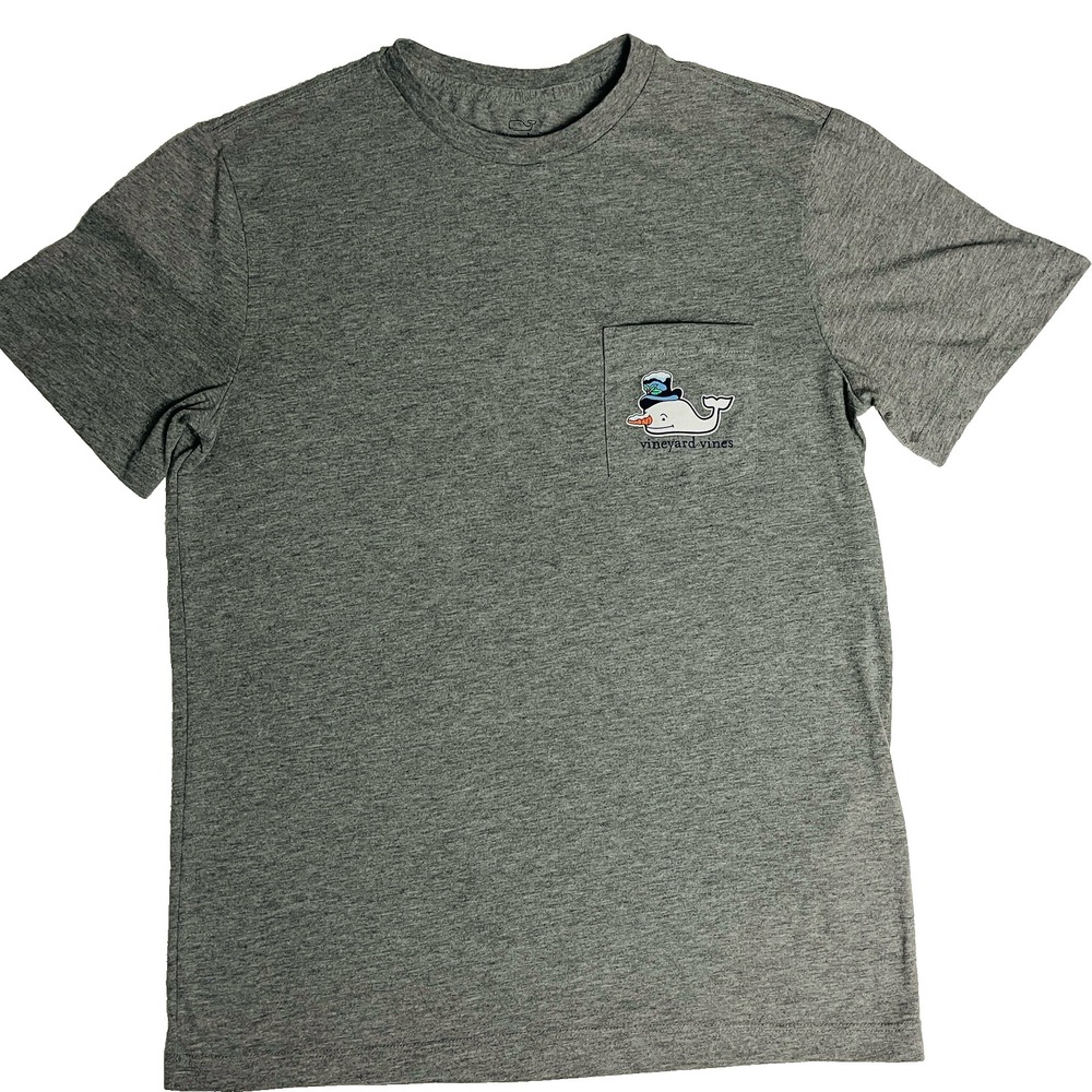 Vineyard Vines 2016 Happy Holidays Snowman Whale T-Shirt Mens XS Gray